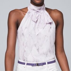 NWT White House Black Market Snake Print Halter Blouse Size S $99
